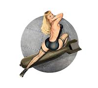 MACMRD Adesivi per Auto 13 Cm * 11,9 Cm per Pin Up Girl Bombs Adesivi per Auto Camper Creativo Decal AntiGraffio per