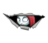 MACMRD Adesivi per Auto 13 Cm X 5,5 Cm Nightmare Before Christmas Adesivo per Auto Adesivo in Vinile con Decorazione Riflettente per Auto in Metallo Strappato