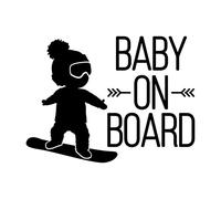 MACMRD Adesivi Per Auto 16 * 12 Cm Baby On Board Car Decal, Ragazzo Su Adesivi Per Auto In Vinile Da Snowboard Cool Car Window Decor
