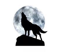 MACMRD Adesivi Per Auto 16 Cm * 13,5 Cm Full Moon Howl Wolf Car Sticker Automobili Moto Decalcomanie In Pvc