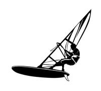 MACMRD Adesivi Per Auto 17,5 Cm * 15,8 Cm Windsurf Sport Acquatici Adesivi Per Lo Styling Dell'Auto Nero/Argento