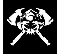 MACMRD Adesivi Per Auto 19 * 15 Cm Adesivi Per Auto Teschio Vigile Del Fuoco Personalizzati Che Coprono Il Corpo Decalcomanie In Vinile Riflettente Nero/Argento