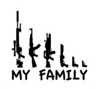 MACMRD Adesivi per Auto 20 Cm * 18 Cm Adesivo per Auto Creativo My Family Gun Cartoon Fun Moto Decalcomanie in Vinile