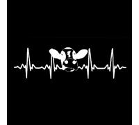 MACMRD Adesivi Per Auto 20 Cm * 6 Cm Adesivi Per Auto Decalcomanie Per Moto Mucca Battito Cardiaco Accessori Decorativi Pvc Impermeabile