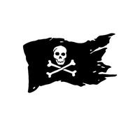 MACMRD Adesivi per Auto Bandiera Pirata Ossa di Teschio Adesivo per Auto Corpo Finestra Decorazione Moda PVC Protezione Solare Impermeabile Decal