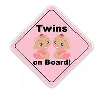 MACMRD Adesivo Per Auto 15.8 * 15.8 Cm Cartoon Twins Car Sticker Bambino A Bordo Segnale Di Avvertenza Di Sicurezza