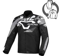 Macna Admyre Giacca tessile da motocicletta impermeabile, nero-bianco, taglia XL per maschi