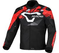Macna Admyre Giacca tessile da motocicletta impermeabile, nero-bianco-rosso, taglia S per maschi