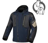 Macna Angle 2.0 Giacca tessile da motocicletta impermeabile, blu-beige, taglia 2XL per maschi