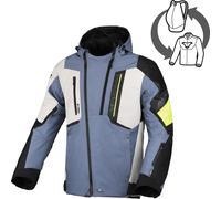 Macna Angle 2.0 Giacca tessile da motocicletta impermeabile, grigio-giallo, taglia M per maschi