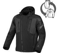 Macna Angle 2.0 Giacca tessile da motocicletta impermeabile, nero, taglia L per maschi