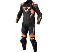 Macna Armadyl Tuta in pelle da moto monopezzo traforata, nero-bianco-arancione, taglia 56 per maschi