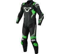 Macna Armadyl Tuta in pelle da moto monopezzo traforata, nero-bianco-verde, taglia 46 per maschi