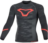 Macna Base Layer All-Season Camicia funzionale a maniche lunghe, nero/grigio/rosso, Taglia XXL/XXXL
