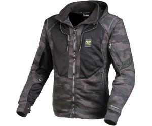 Macna Breeze Camo Felpa con cappuccio con zip del motociclo, nero-multicolore, taglia L per maschi