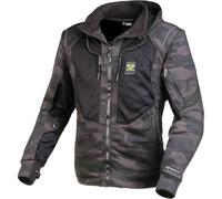 Macna Breeze Camo Felpa con cappuccio con zip del motociclo, nero-multicolore, taglia XS per maschi