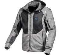 Macna Breeze Felpa con cappuccio e zip da moto, nero-grigio, taglia 2XL per maschi