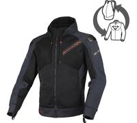 Macna Brero Giacca tessile da motocicletta, blu/nero/rosso, Taglia S