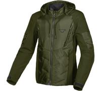 Macna Cocoon giacca tessile moto impermeabile, Verde scuro, Taglia 3XL