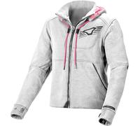 Macna District Giacca tessile moto da donna, Grigio chiaro, Taglia XL