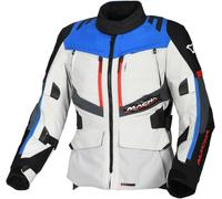 Macna Domane impermeabile Giacca tessile moto da donna, Grigio/blu chiaro, Taglia XS