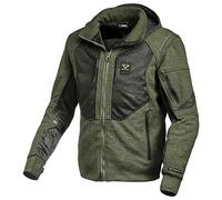 Macna Breeze Felpa con cappuccio e zip da moto, nero-verde, taglia S per maschi