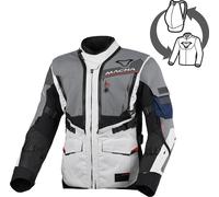 Macna Flexodus Giacca tessile da motocicletta impermeabile, nero-grigio, taglia L per maschi
