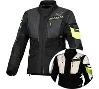 Macna Flexodus Night Eye, giacca tessile impermeabile donna M female Nero/Giallo Fluo