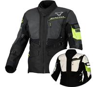 Macna Flexodus Night Eye, giacca tessile impermeabile M male Nero/Giallo Fluo
