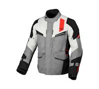 Macna Giacca tessile moto Zastro impermeabile nero-grigio-rosso S uomo