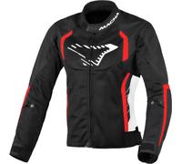 Macna Grisca Giacca tessile moto da donna, nero-bianco-rosso, taglia 2XL per donne