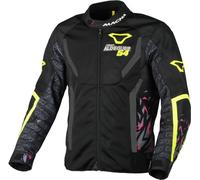 Macna Grisco Aldequer Giacca tessile da moto, nero/neon giallo/grigio, Taglia M
