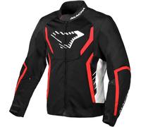 Macna Grisco Giacca tessile moto, nero-bianco-rosso, taglia M per maschi