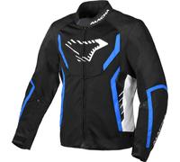 Macna Grisco Giacca tessile moto, nero-bianco-blu, taglia L per maschi