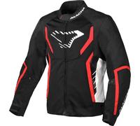 Macna Grisco Giacca tessile moto, nero-bianco-rosso, taglia M per maschi