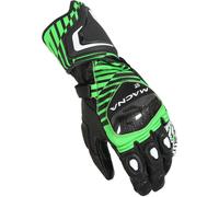 Macna GT Guanti da moto traforati, nero/verde, Taglia S
