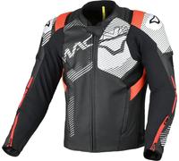Macna Ignite giacca in pelle da moto traforata, nero-bianco-rosso, taglia 48 per maschi