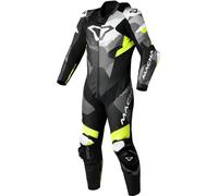 Macna Ignite, tuta in pelle 1pz. traforata 52 male Nero/Giallo Fluo/Bianco