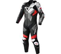 Macna Ignite Tuta in pelle da moto monopezzo traforata, nero-bianco-rosso, taglia 50 per maschi
