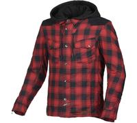 Macna Inland Plaid Giacca tessile moto, rosso, Taglia L