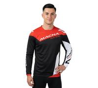 Macna Backyard-1 Maglia Motocross, nero-bianco-rosso, taglia XL per maschi