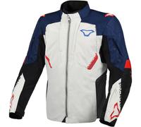Macna Notch impermeabile Moto Tessile Giacca, Grigio chiaro/blu/rosso, Taglia S