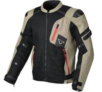 Macna Olsan Giacca in pelle / tessuto da moto traforata, nero-beige, taglia 2XL per maschi