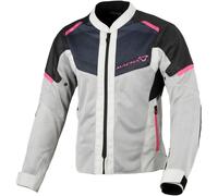 Macna Orcano 2.0 Giacca tessile moto da donna, nero-grigio-rosa, taglia S per donne