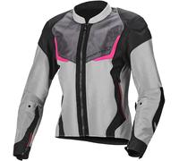 Macna Orcano Giacca tessile moto da donna, grigio/rosa, Taglia L