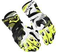 Macna Powertrack 2.0 Guanti da moto, nero/bianco/giallo neon, Taglia 2XL