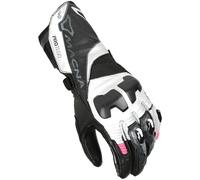 Macna Protego Guanti da moto da donna, nero-bianco-rosa, taglia L per donne
