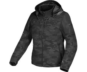 Macna Racoon Camo impermeabile Giacca tessile moto da donna, nero-multicolore, taglia XS per donne