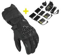 Macna Rafino RTX Kit Guanto invernale da motocicletta impermeabile riscaldabile + batterie da 12V / 3A e caricatore, Taglia S