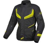 Macna Rancher impermeabile Giacca tessile moto da donna, nero/giallo, Taglia XS